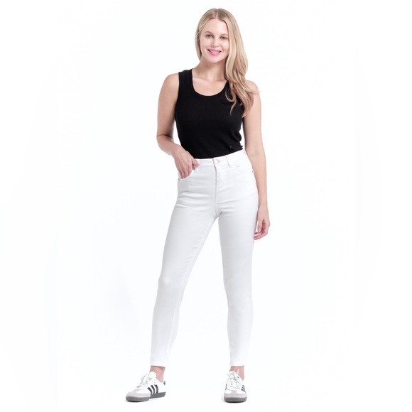 1822 Denim Denim - NWT 1822 Denim Ultra Soft Super Stretch Frayed Hem White Ankle Skinny Jeans- 12